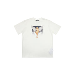 PALM ANGELS ANGEL WOMAN GRAPHIC OFF‑WHITE OVERSIZED T‑SHIRT