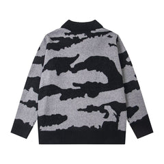 Corteiz Camo Jacquard Knit Polo Sweater