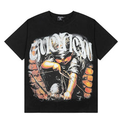 Mixed Emotion Brick Wall Cherub Archer Retro Graphic Tee