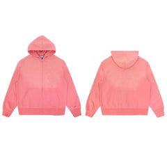 Vale Forever Pink Stitched Cross Full Zip Hoodie