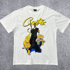 Corteiz "Tiger Gangster" Graphic T-Shirt – White | Authentic Streetwear