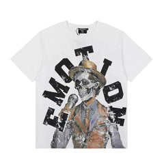 Mixed Emotion Singer Skull Retro Music Graphic Tee