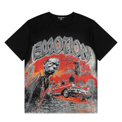Mixed Emotion Red Sky Apocalyptic Scene Retro Graphic Tee