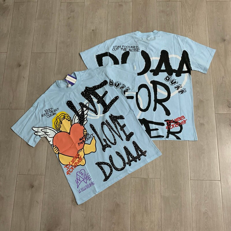 Duaa Cherub Heart Graphic Tee Unisex Oversized Streetwear T-Shirt