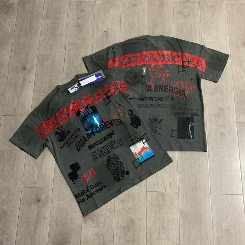 Duaa Forever Collage Print Tee Unisex Oversized Streetwear T-Shirt
