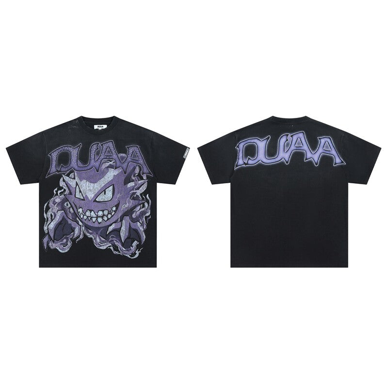 Duaa Purple Monster Graphic Tee Unisex Vintage Streetwear T-Shirt