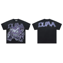 Duaa Purple Monster Graphic Tee Unisex Vintage Streetwear T-Shirt