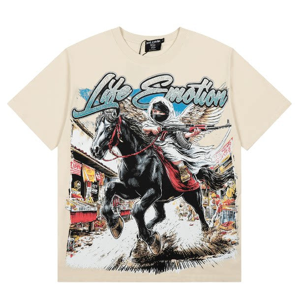 Mixed Emotion Winged Horseman Retro Graphic Tee