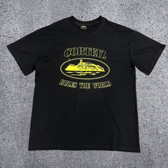 Corteiz "Rules The World" Alcatraz Graphic Tee (Black & Yellow Edition)