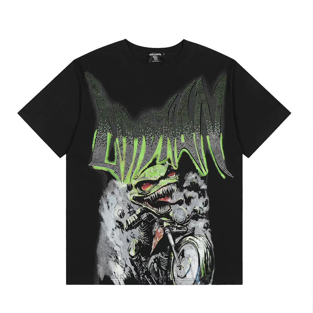 Mixed Emotion Dinosaur Monster Retro Graphic Vintage Tee