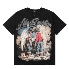 Mixed Emotion Two Winged Kids Retro Graphic Tee