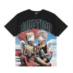 Mixed Emotion Blindfolded Cherubs Retro Graphic Tee