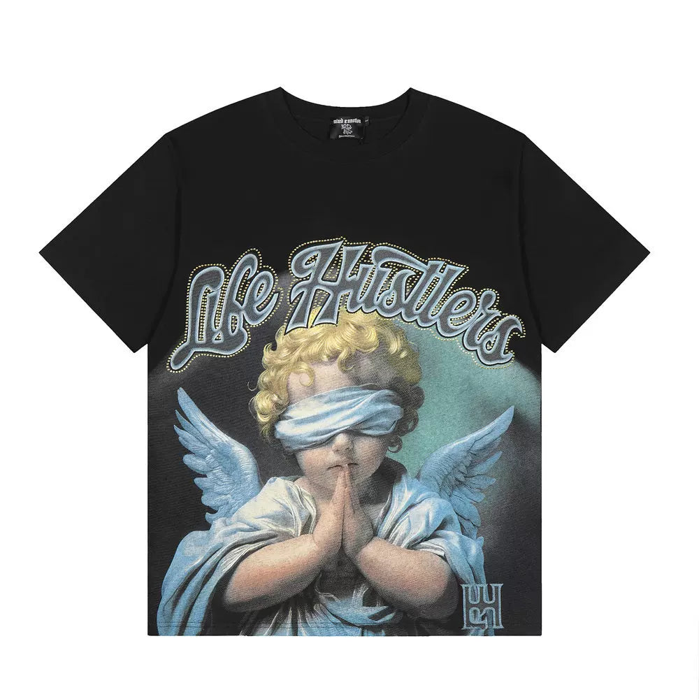 Mixed Emotion Life Hustlers Vintage Angel Graphic Tee