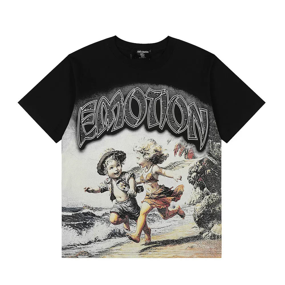 Mixed Emotion Beach Running Children Retro Graphic Tee