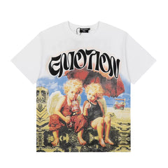 Mixed Emotion Beach Cherub Angels Retro Graphic Tee