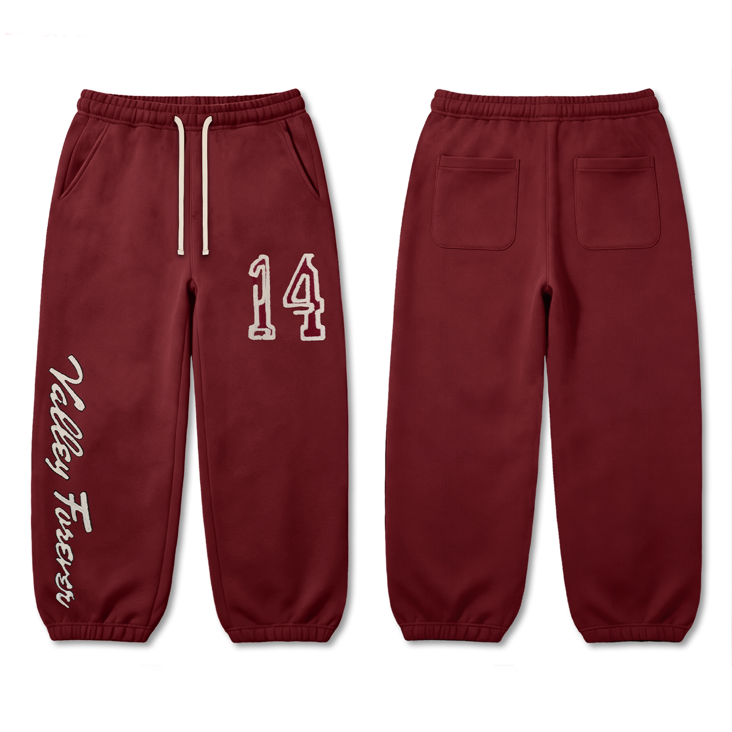 Vale Forever Burgundy Number 14 Printed Jogger Sweatpants