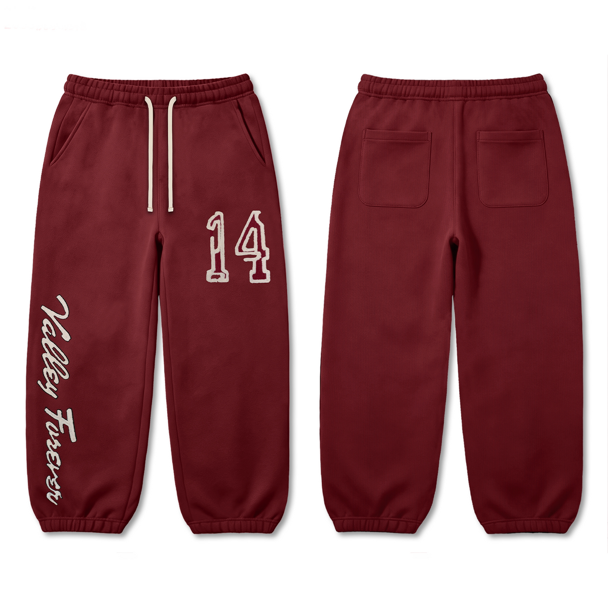 Vale Forever Burgundy Number 14 Printed Jogger Sweatpants