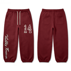 Vale Forever Burgundy Number 14 Printed Jogger Sweatpants