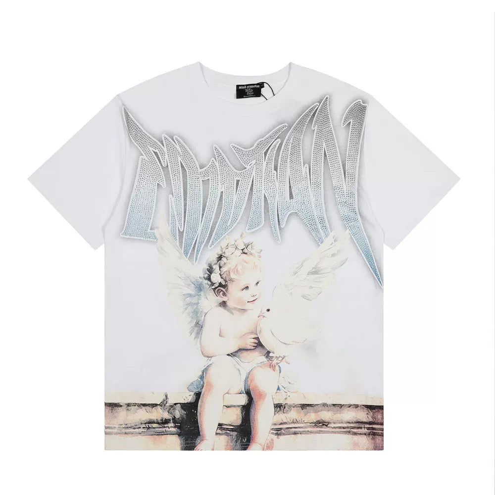 Mixed Emotion Sitting Cherub Retro Graphic Tee