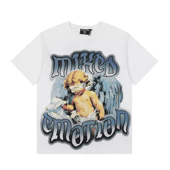 Mixed Emotion Blindfolded Cherub Retro Graphic Tee