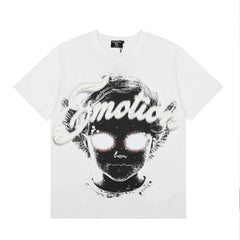 Mixed Emotion Dark Face Cherub Retro Graphic Tee