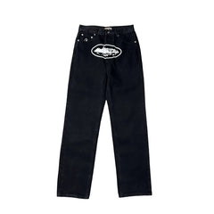 Corteiz X Slaughter Gang 21 Savage Black Straight Leg Jeans