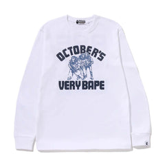 BAPE x OVO Collegiate Long Sleeve Tee White