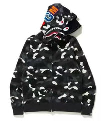 BAPE Black Camo Double Shark Full Zip Hoodie