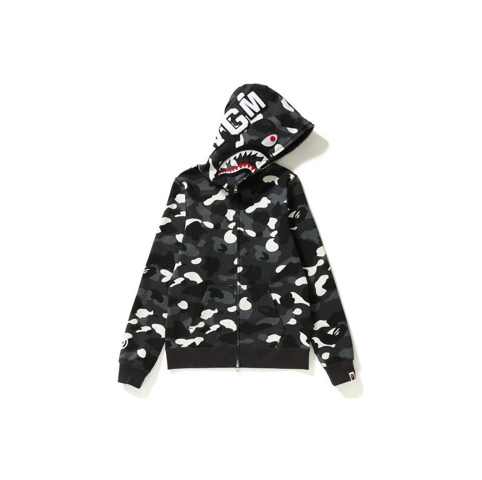 BAPE Shark Black Camo Full Zip Hoodie